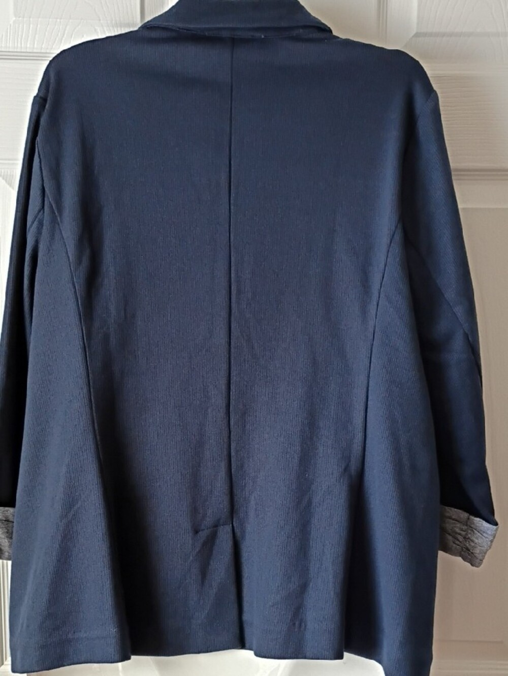 Skies Are Blue Curvy Asa Knit Navy Open Blazer with Rolled Cuffs Size 1X - Picture 5 of 7